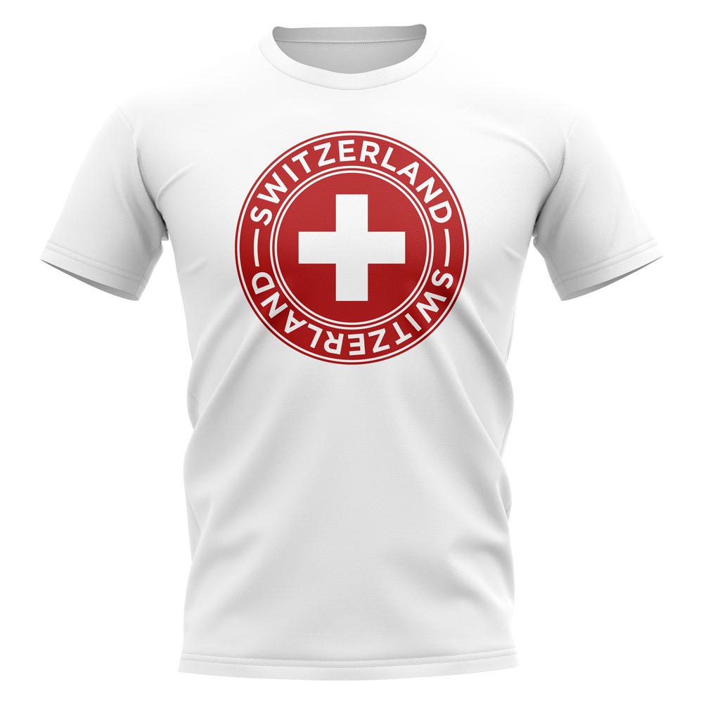 Schweiz-Fußballabzeichen-T-Shirt Weiß