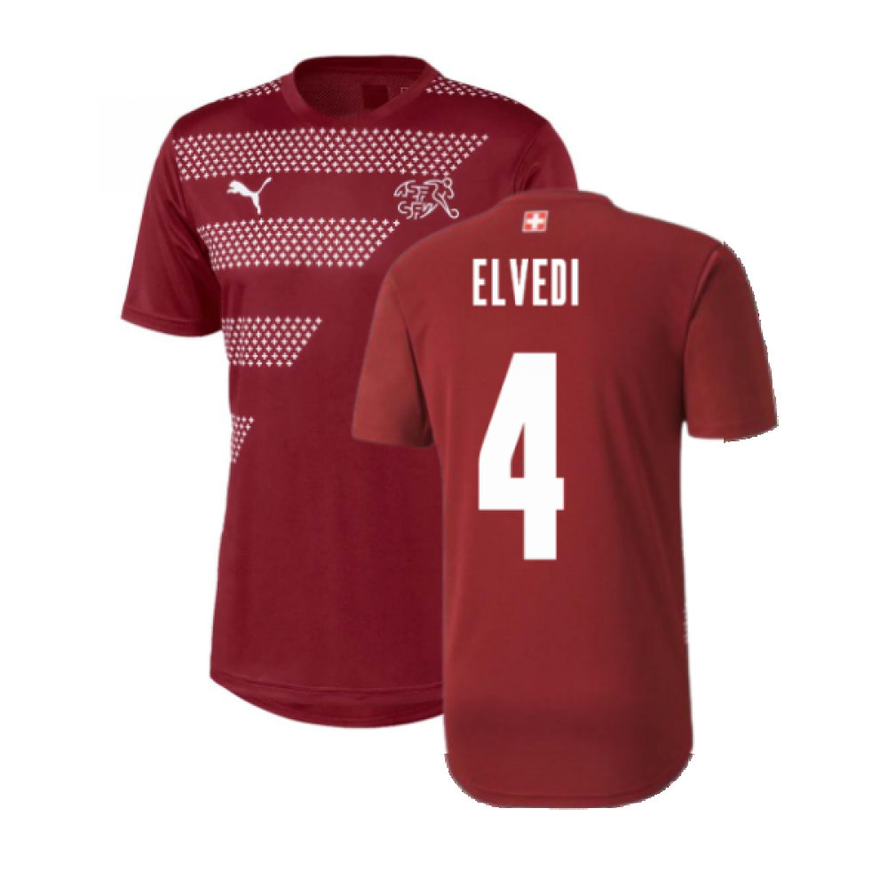 Schweiz Stadiontrikot 2020-2021 Granatapfel (ELVEDI 4)