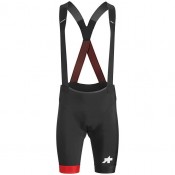 Fahrradhosen Herren ASSOS kurze Trägerhose Equipe RS S9 schwarz rot