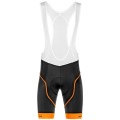 Fahrradhosen Herren BOBTEAM kurze Trägerhose Ultra Gel neonorange schwarz