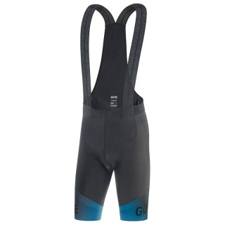 Fahrradhosen Herren GORE WEAR kurze Trägerhose Ardent Fade schwarz blau