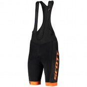 Fahrradhosen Herren SCOTT kurze Trägerhose RC Team schwarz orange