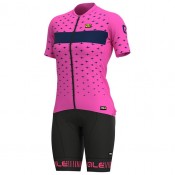 Fahrradhosen + Trikot ALÉ Damen-Set (2 Teile) Stars neonpink