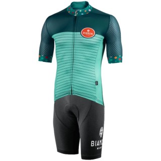 Fahrradhosen + Trikot BIANCHI MILANO Set (2 Teile) Taloro grün