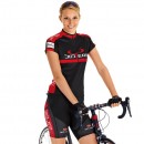 Fahrradhosen + Trikot BOBTEAM Damen-Set (2 Teile) Colors schwarz rot