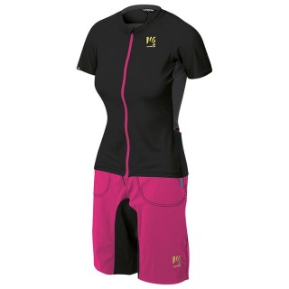 Fahrradhosen + Trikot KARPOS Damen-Set (2 Teile) Pralongia grau schwarz