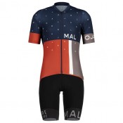 Fahrradhosen + Trikot MALOJA Set (2 Teile) WalnussM. blau rot