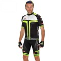 Fahrradhosen + Trikot Sommer BOBTEAM Set (2 Teile) Evolution 2.0 neongelb schwarz