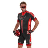 Fahrradhosen + Trikot Sommer BOBTEAM Set (2 Teile) Infinity schwarz rot