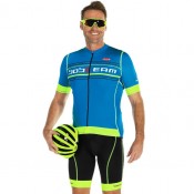 Fahrradhosen + Trikot Sommer BOBTEAM Set (2 Teile) Scatto neongelb blau