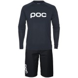 Fahrradhosen + Trikot Sommer POC Set (2 Teile) Enduro schwarz