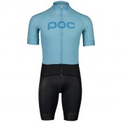 Fahrradhosen + Trikot Sommer POC Set (2 Teile) Essential Road Logo hellblau