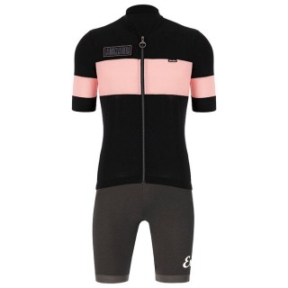 Fahrradhosen + Trikot Sommer SANTINI Set (2 Teile) Eroica Gazza schwarz