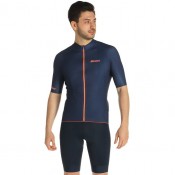 Fahrradhosen + Trikot Sommer SANTINI Set (2 Teile) Karma Kite blau