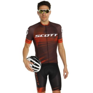 Fahrradhosen + Trikot Sommer SCOTT Set (2 Teile) RC Pro braun orange