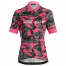 Kurzarmtrikot BOBTEAM Damentrikot Amo Camo grau schwarz rosa