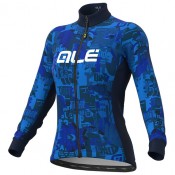 Radtrikot ALÉ Damen Langarmtrikot Break blau