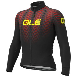 Radtrikot ALÉ Langarmtrikot Thorn schwarz rot