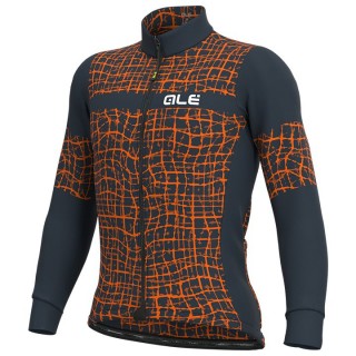 Radtrikot ALÉ Langarmtrikot Wall neonorange grau