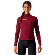 Radtrikot CASTELLI Damen Langarmtrikot Sinergia 2 rot