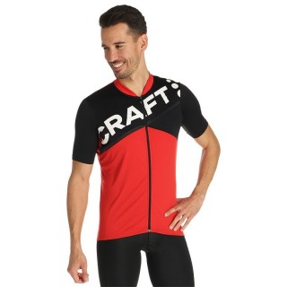 Radtrikot CRAFT Kurzarmtrikot Endurance Logo schwarz rot