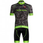 Radtrikot + Fahrradhosen BOBTEAM Set (2 Teile) Amo Camo grau neongrün