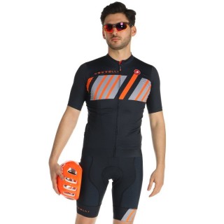 Radtrikot + Fahrradhosen CASTELLI Set (2 Teile) Hors Categorie blau