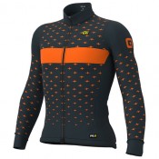 Radtrikot Herren ALÉ Langarmtrikot Stars neonorange grau