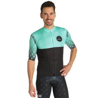 Radtrikot Herren BIANCHI MILANO Kurzarmtrikot Tirano schwarz grün