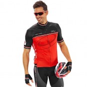 Radtrikot Herren BOBTEAM Kurzarmtrikot Race Concept schwarz rot