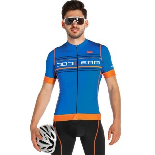 Radtrikot Herren BOBTEAM Kurzarmtrikot Scatto neonorange blau