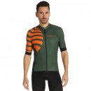 Radtrikot Herren NALINI Kurzarmtrikot Stripes olive orange