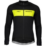 Radtrikot Herren SCOTT Langarmtrikot RC Warm neongelb schwarz