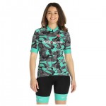 Radtrikot + Hosen BOBTEAM Damen-Set (2 Teile) Amo Camo grau schwarz hellgrün
