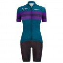 Radtrikot + Hosen SANTINI Damen-Set (2 Teile) Eroica Opera grün lila