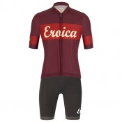 Radtrikot + Hosen SANTINI Set (2 Teile) Eroica Ruby rot