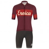 Radtrikot + Hosen SANTINI Set (2 Teile) Eroica Ruby rot