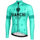 Radtrikot Männer BIANCHI MILANO Langarmtrikot Perticara grün