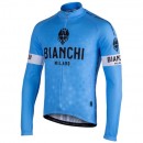 Radtrikot Männer BIANCHI MILANO Langarmtrikot Storia blau