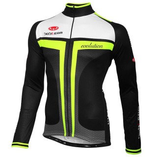 Radtrikot Männer BOBTEAM Langarmtrikot Evolution 2.0 neongelb schwarz