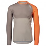 Radtrikot POC Langarm-Bikeshirt Pure grau orange