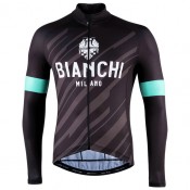 Radtrikots BIANCHI MILANO Langarmtrikot Bianzone schwarz