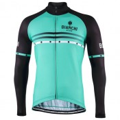 Radtrikots BIANCHI MILANO Langarmtrikot Piantedo schwarz grün