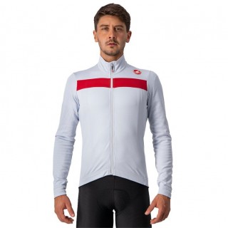 Radtrikots CASTELLI Langarmtrikot Puro 3 grau silber