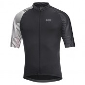 Radtrikots GORE WEAR Kurzarmtrikot C5 Optiline weiß schwarz