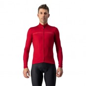 Radtrikots Herren CASTELLI Langarmtrikot Pro Thermal Mid rot