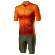 Radtrikots + Hosen CASTELLI Set (2 Teile) Polvere rot orange