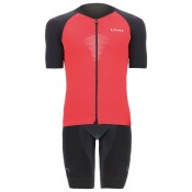 Radtrikots + Hosen Sommer UYN Set (2 Teile) Granfondo schwarz rot