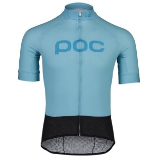 Radtrikots POC Kurzarmtrikot Essential Road Logo hellblau