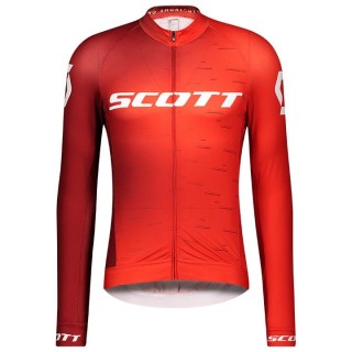 Radtrikots SCOTT Langarmtrikot RC Pro weiß rot